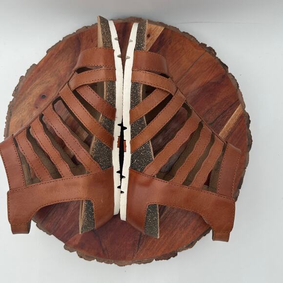 New Josef Seibel Hailey Gladiator Sandals EU 38 Camel Tan Leather Boho US 7-7.5 - Picture 7 of 10